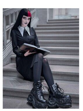 KILLSTAR Crepuscular Dark Academia chiffon midi dress